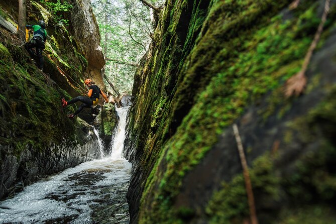 Adventure Canyoning Kelowna - Gearing up: wetsuit, helmet, harness, and a quick safety chat