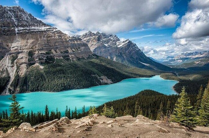 Along Icefields Parkway: Peyto Lake, Bow Lake & Columbia Icefield - Bow Lake: turquoise water and calm reflections for photos