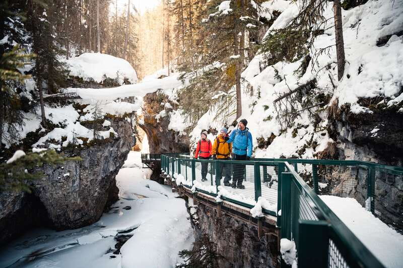 Banff: Morning or Afternoon Johnston Canyon Icewalk - Ice cleats, poles, and trail tips at the trailhead