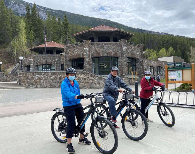 Banff Townsite: E-Bike Explorer - Where you meet and how the ride starts (White Mountain Adventures)