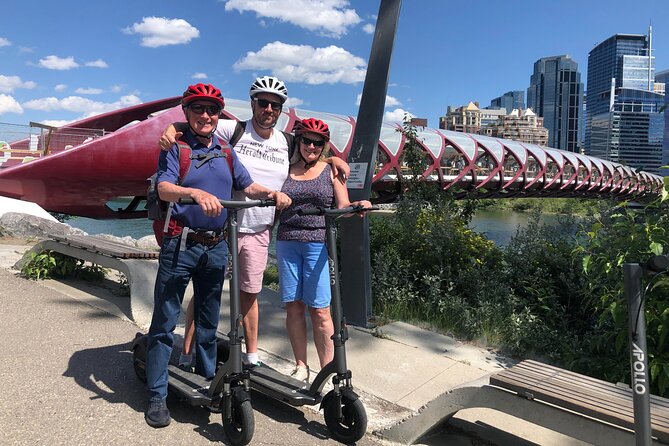 Calgary City Highlights 2 Hour E-Scooter Tour - The final ride: Center Street Bridge and Peace Bridge views