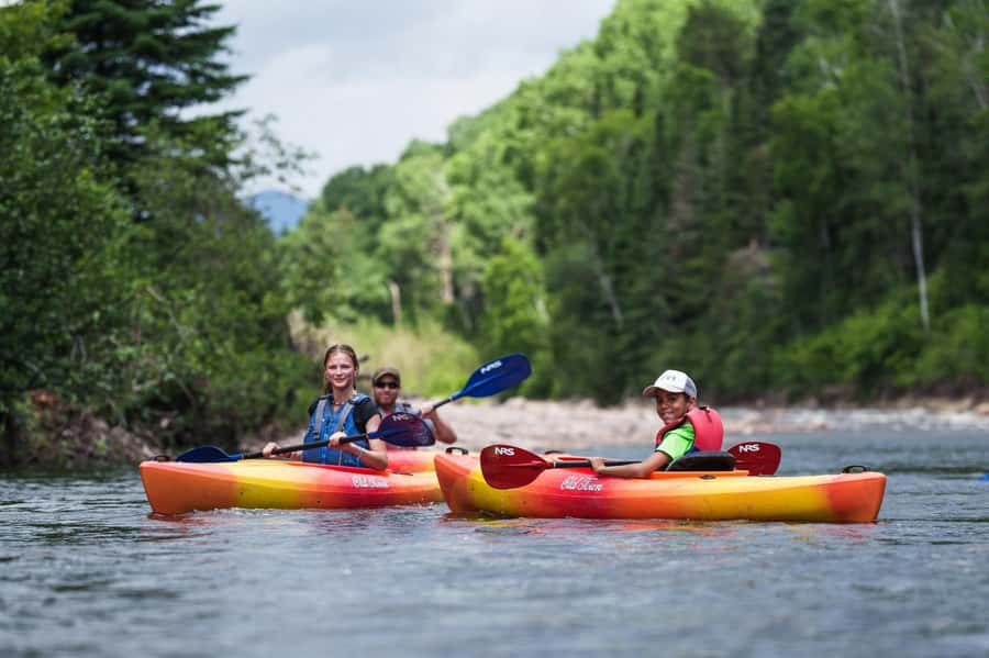Descent of the Gouffre River in Baie-St-Paul, Charlevoix - La Familiale - Kayak choices and what that means for families