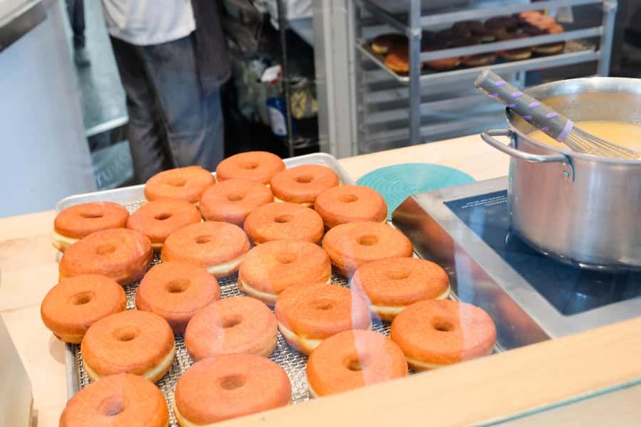 Downtown Vancouver Donut Adventure by Underground Donut Tour - Lee’s Donuts in Gastown, Steam Clock in Hand