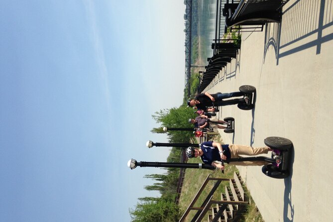 Edmonton River Valley 60-Minute Segway Adventure - Meeting at Grierson Hill, helmets on, luggage handled