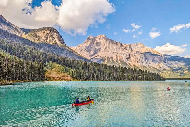 Emerald Lake,Natural Bridge, Wapta Falls & Takakkaw Falls in Yoho - Natural Bridge on the Kicking Horse River: from rock span to frozen drama