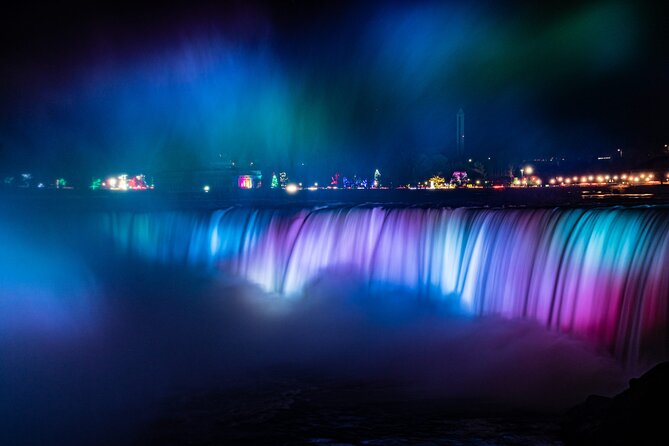 Fireworks and Falls Glow Canada Walking Tour and Skylon Tower - Skylon Tower at night: the best first view of Niagara