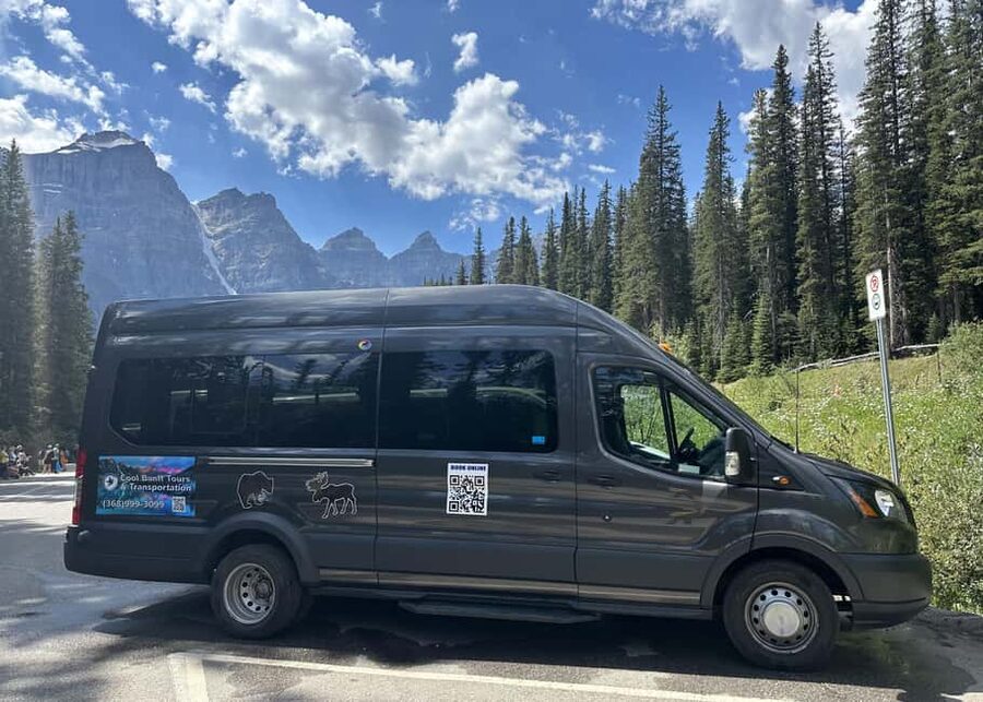 From Banff/Canmore: Moraine Lake, Lake Louise 1.5 hrs Each - Meeting point at the back of the Mount Royal Hotel, and how to find your bus fast
