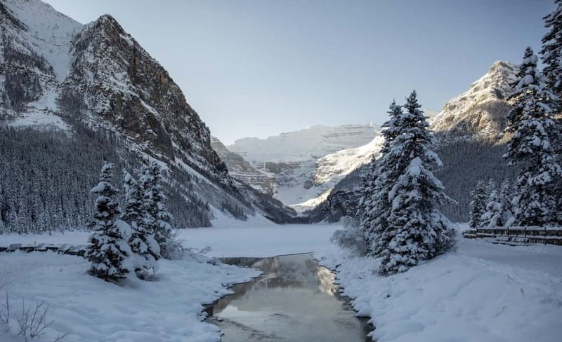 From Banff: Winter Wonderland; Lake Louise & Johnston Canyon - A small-group Banff winter day, with real time outside