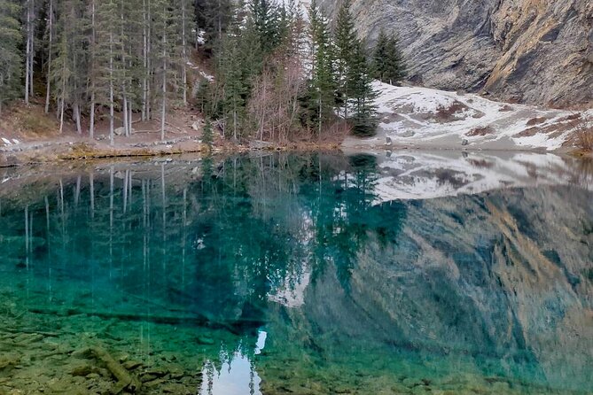 Grassi Lake and Grotto Canyon Hiking Calgary/Canmore/Banff - Grotto Canyon ice walk: limestone walls, pictographs, and winter grip