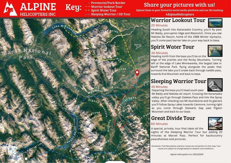 Kananaskis: 45 Minute "Sleeping Warrior" Helicopter Tour - Marvel Lake and Gloria Lake, glacial-fed and camera-worthy