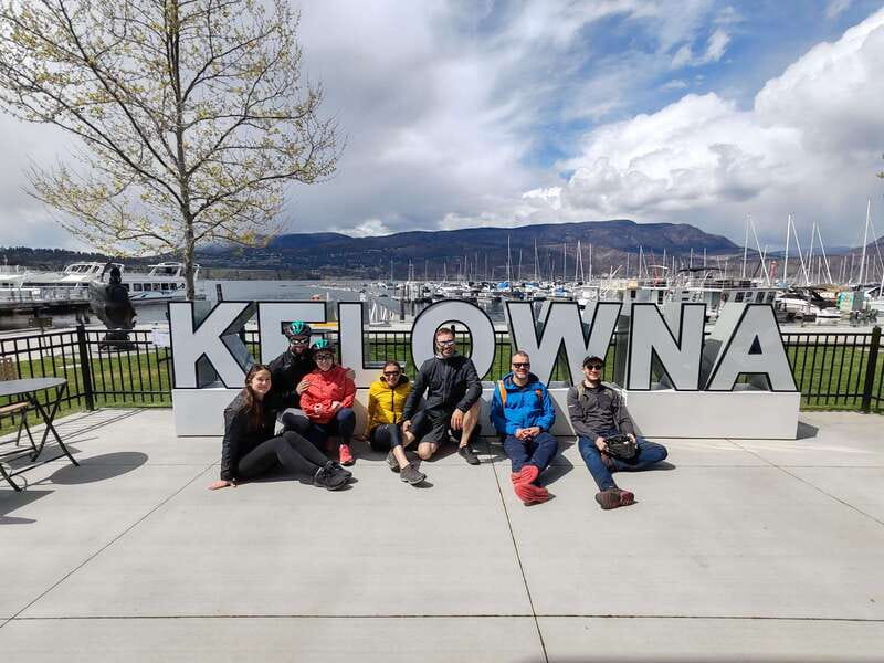 Kelowna: E-Bike Ride and Axe Throwing Adventure - Getting started at Lakeside Eco-Sports and the Sails statue