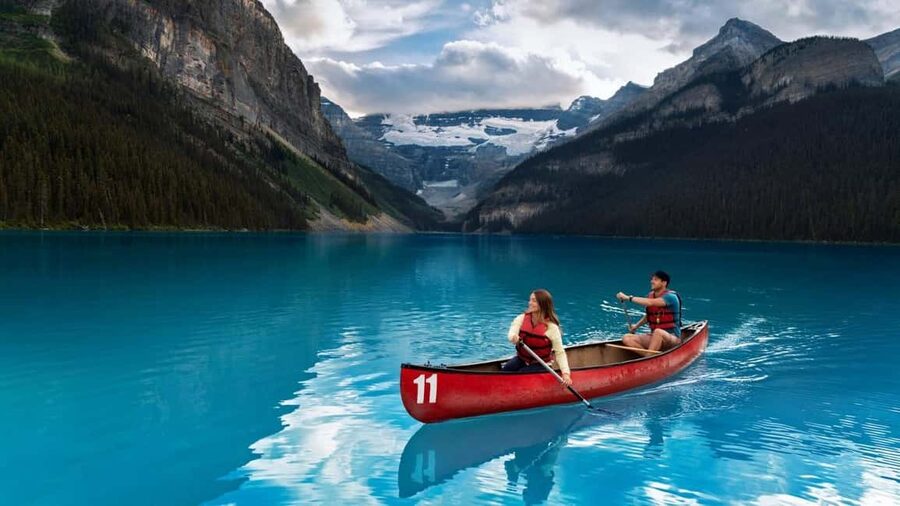 Lake Louise, Emerald Lake, Minnewanka Cruise & Banff Town - Emerald Lake: vivid green water and a calmer afternoon feel