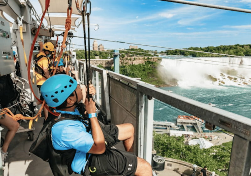 Niagara Falls, Canada: Early Bird Zip Line to The Falls - The Zip Line Flight: 67 Meters Above the Gorge