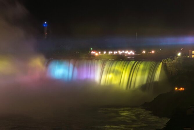 Niagara Falls Evening Tour with Boat, Dinner & Illumination Tower - Fireworks or Winter Festival of Lights, the finale