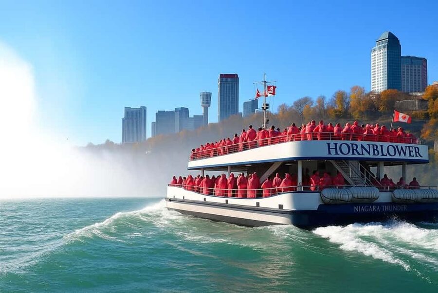 Niagara Falls, ON: Guided Tour with Boat, Skylon & Journey - From Hotel Pickup to Skylon Tower Views