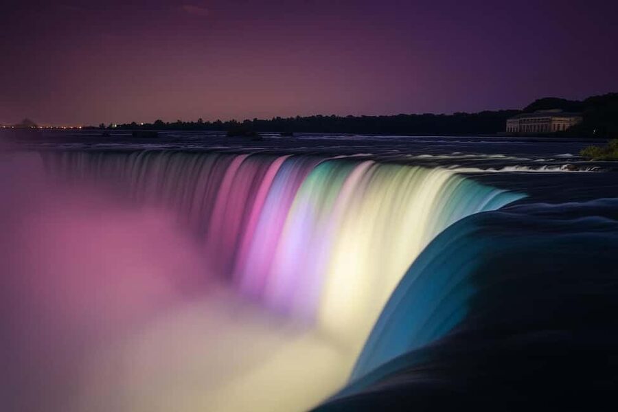 Niagara Falls: Skylon Tower, Fireworks & Walking Tour Canada - Getting the best angles of the Canadian and American Falls at night