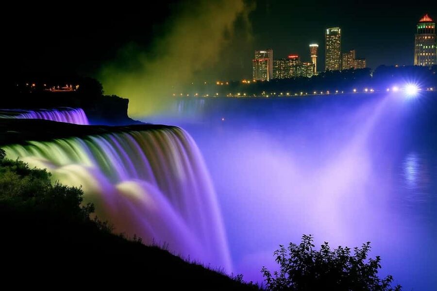 Niagara Falls: Skylon Tower, Fireworks & Walking Tour Canada - Fireworks from a prime viewing spot