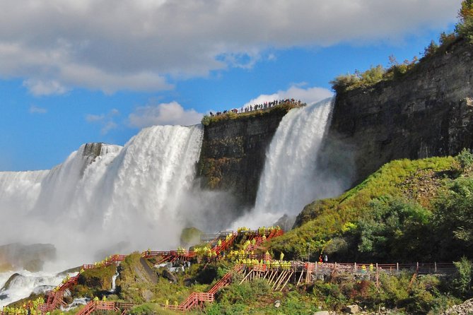 Niagara Falls USA & Canada Tour with Cave, Boat Ride & Skylon - American Falls viewpoints: Goat Island, Luna Island, and Terrapin Point