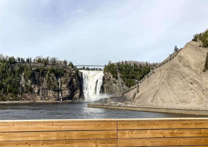 Quebec City: Montmorency Falls with Cable Car Ride - Bottom of the falls, splash zone moments, and the new contemplative walkway