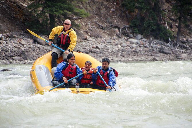 Rafting on Athabasca River Mile 5 in Jasper - Grade 2 rapids on an 8-person raft: wet, but usually not scary