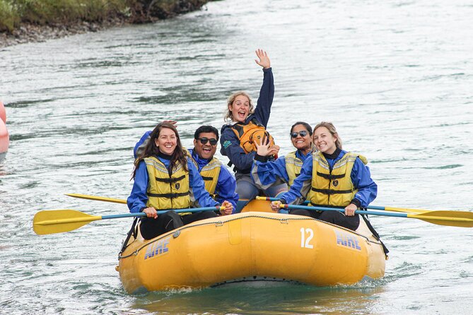 Rafting on Athabasca River Mile 5 in Jasper - Miette River meets the Athabasca: that color contrast is real