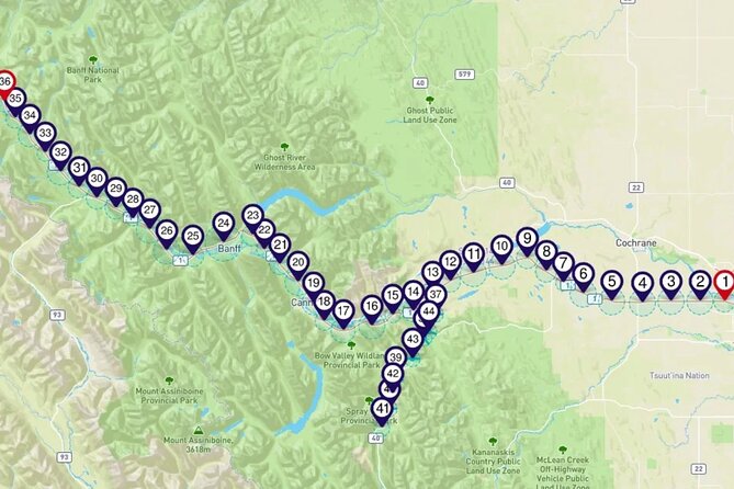 Smartphone Audio Driving Tour between Lake Louise and Calgary - Banff Town and the Rocky Mountain “Why”: From Getting Names Right to Seeing Them Pointed Out