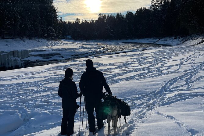Snowshoeing with mountain goats Private activity - Snowshoe trail time on the Jacques Cartier River: canyon, cliffs, and ice
