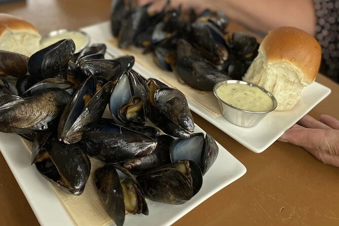 Sunset Dinner Cruise on North America's LARGEST Solar Boat! (6PM) - Surf and turf dinner details: PEI mussels, half lobster, rib eye, and dessert
