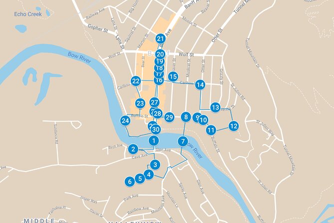 The Sights of Banff: a Smartphone Audio Walking Tour - Walking route strategy: banish confusion before it starts