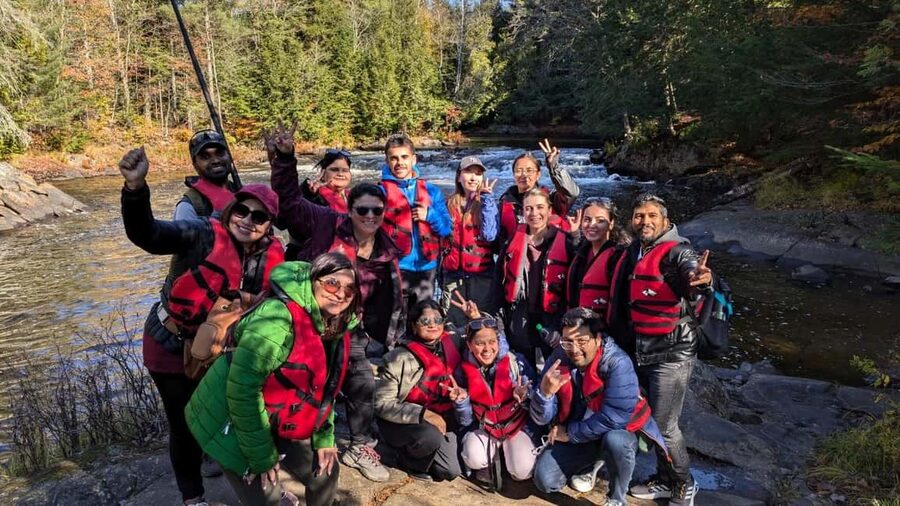 Toronto: Algonquin Park and Ragged Falls Day Trip - Ragged Falls and the canoe start: waterfall power plus water time