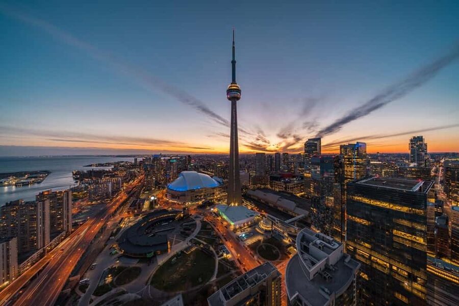 Toronto Highlights Walking Tour with Tower Entry - CN Tower entry: glass elevator ride and the Look Out Level views