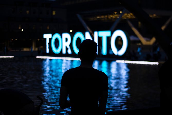 Toronto Premium Night Driving Tour with CN Tower - Distillery District at night: cobblestones, character, and quick shopping time
