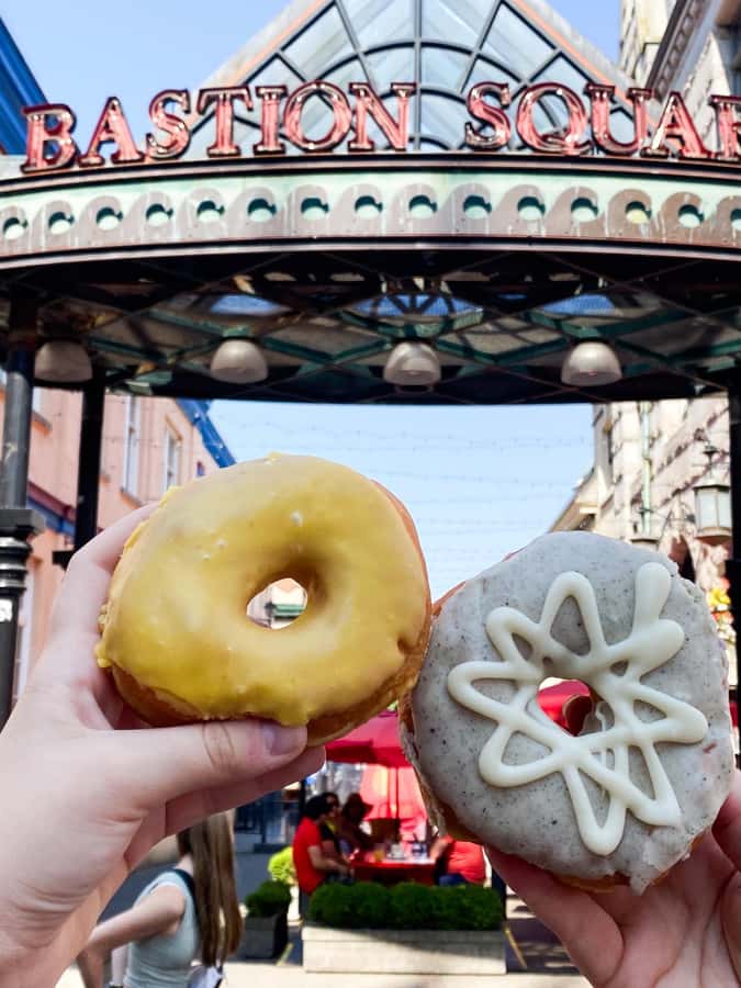 Victoria Delicious Donut Adventure by Underground Donut Tour - Inner Harbour Views with Empress Hotel and Parliament Buildings