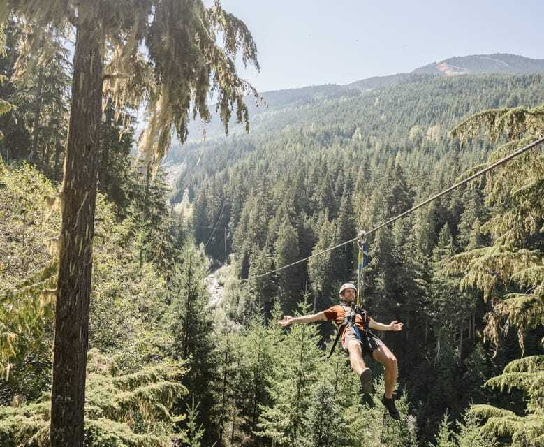 Whistler Zipline Experience: Ziptrek Bear Tour - Four ziplines from 400 to 1,100 ft, plus an upside-down option